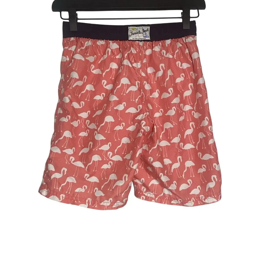 Janie and Jack Swim Trunks Flamingo Size 10 Lined